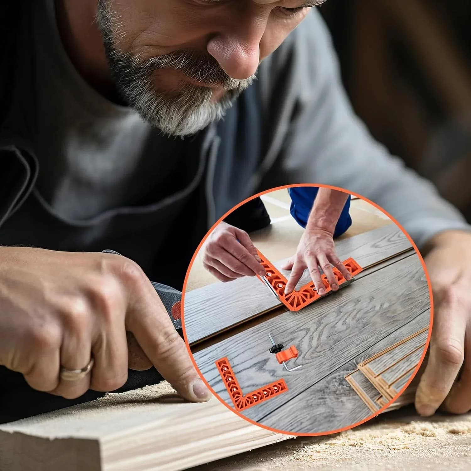 90 Degree Corner Clamp & Positioning Square Set - 3" & 4" x 8 Right Angle Clamps, ABS Plastic L-Shaped Tool - View 3