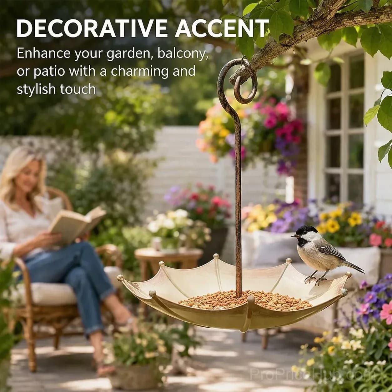 Mini Umbrella Bird Feeder - Whimsical Garden Decor - Alt