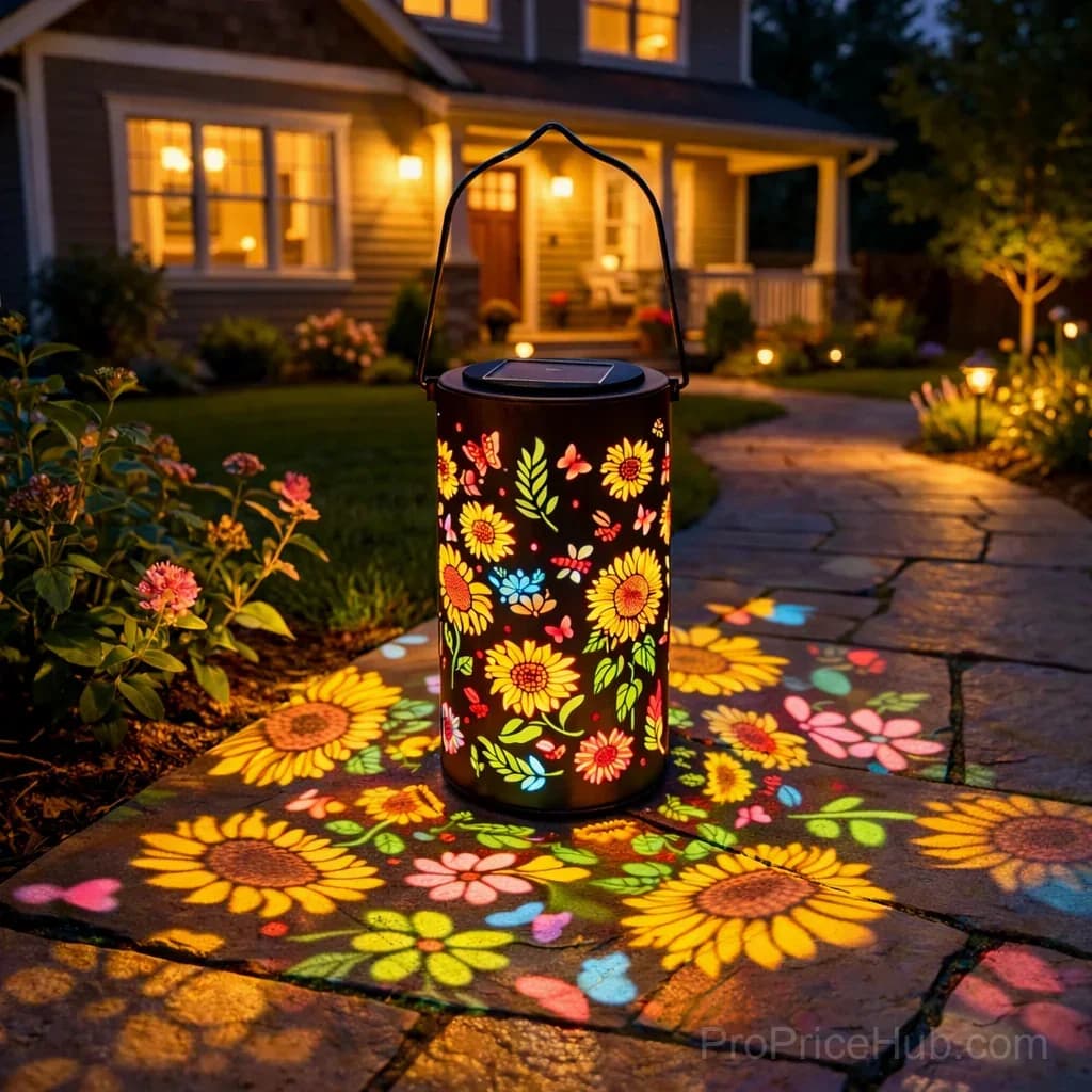 Colorful Sunflower Glow Solar Garden Lantern - View 2