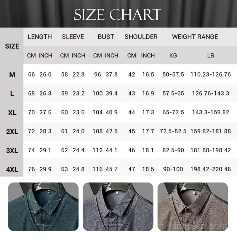 Men's Faux Two-Piece Lapel Long-Sleeve Top, Grey M - View 11