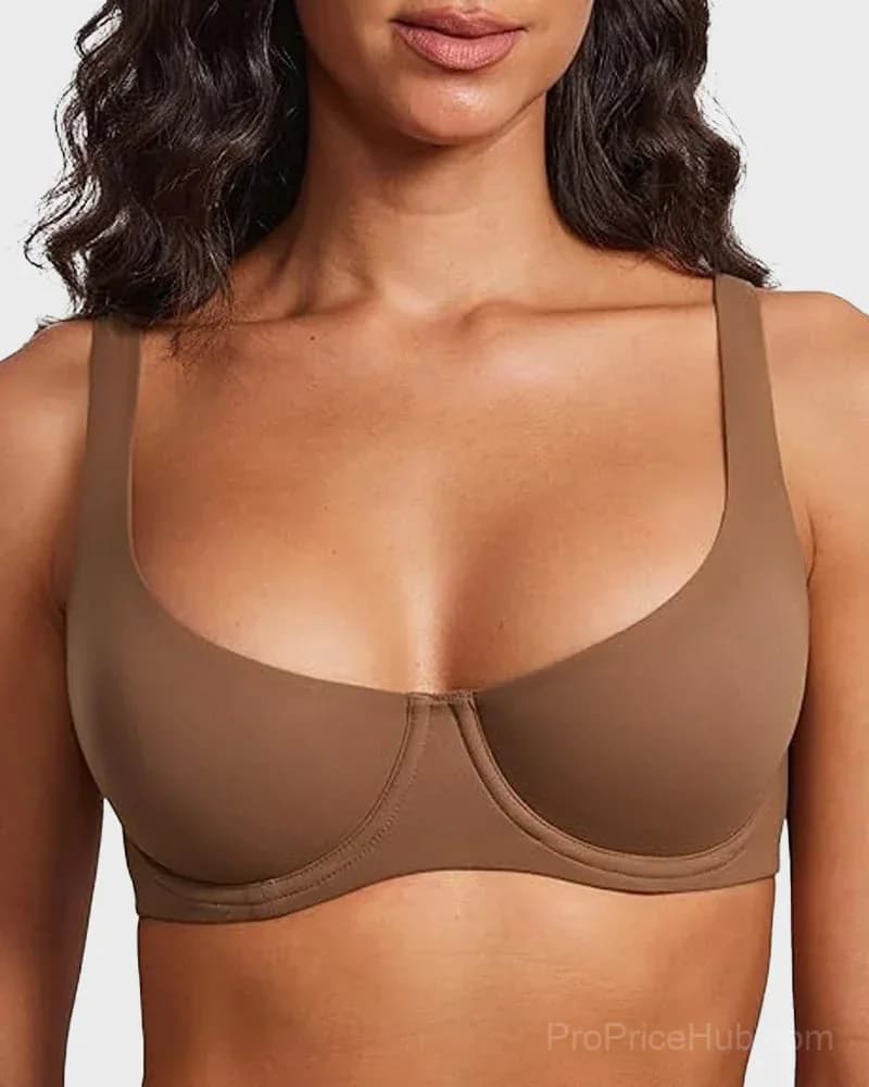 Underwire Support Seamless Unlined Balconette Bra - Main