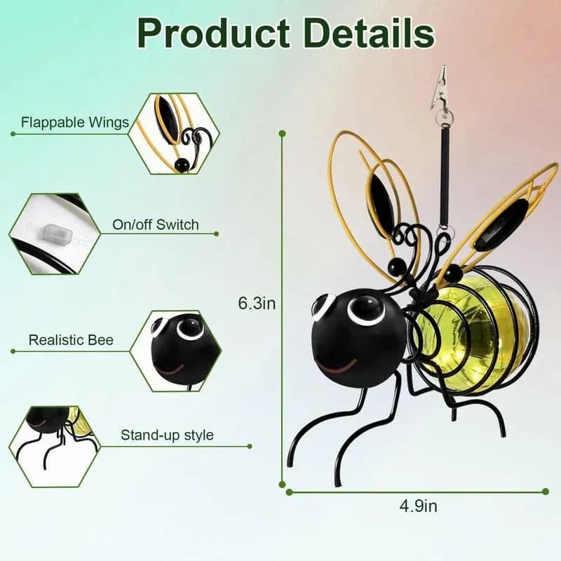 Outdoor Hanging Solar Bee Light - View 6