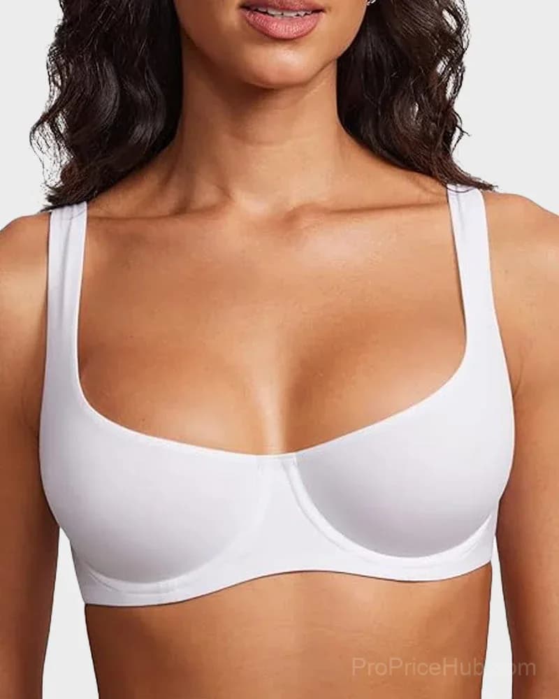 Underwire Support Seamless Unlined Balconette Bra - View 6