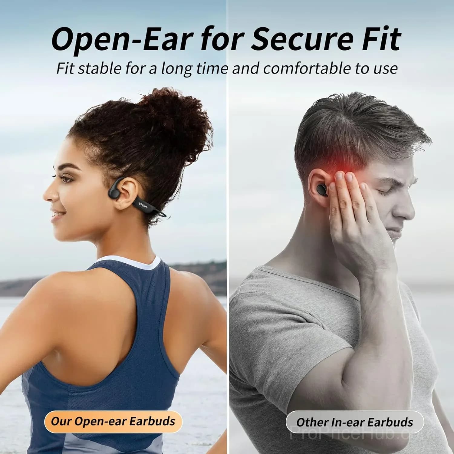 Black Gas Conduction Headphones, Sweatproof, Memory Card Supported - View 6