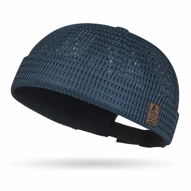 Men’s Breathable Brimless Docker Hat Mesh Skull Cap - Alt