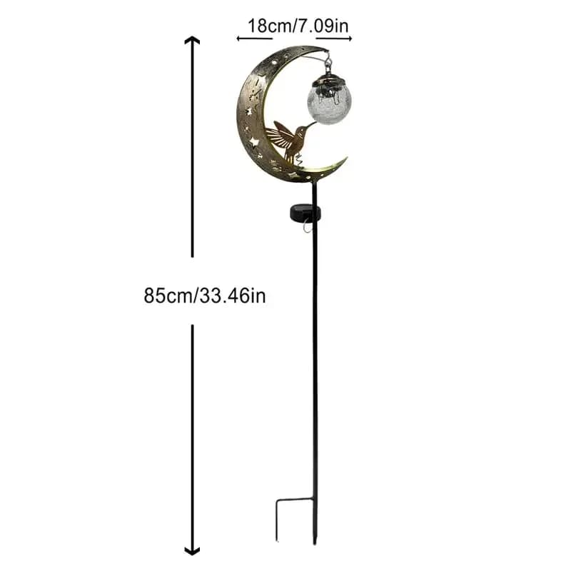 Hummingbird Moon Solar Garden Stake Light - View 8