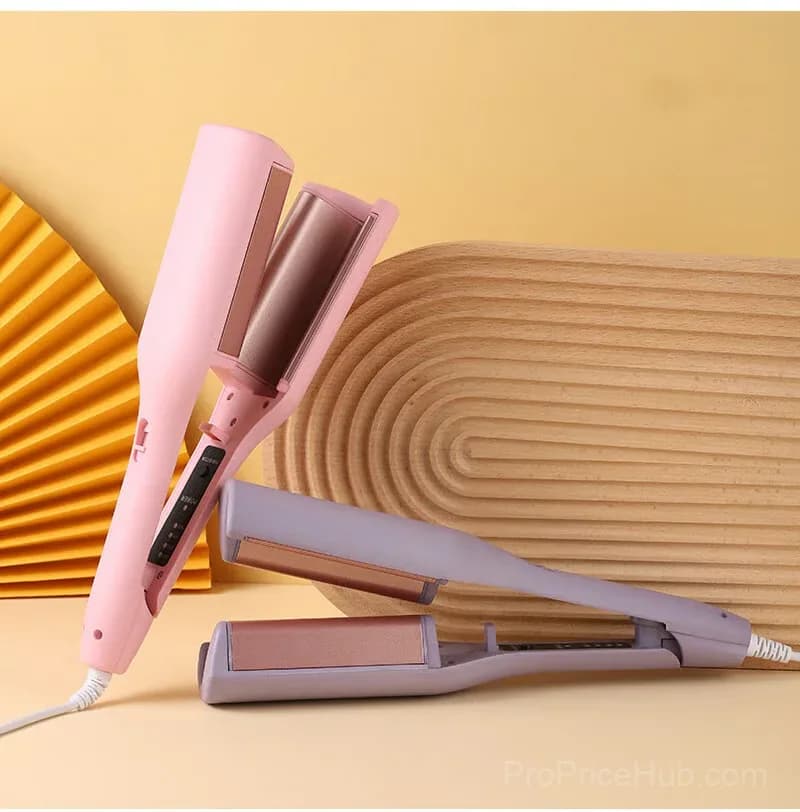 French Wave Curling Iron, Pink, US Plug - View 2