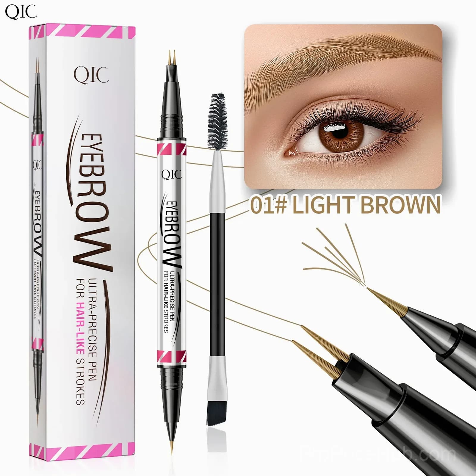 3D Waterproof Microblading Eyebrow Pen, Light Brown-Blond - Main