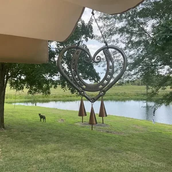 100% Handmade Horseshoe Heart Wind Chime - Alt