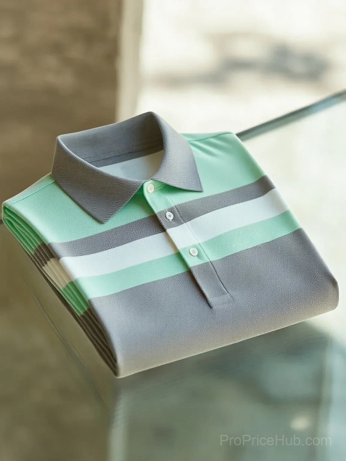 Men's Business Casual Short Sleeve Button Polo Shirt - Alt