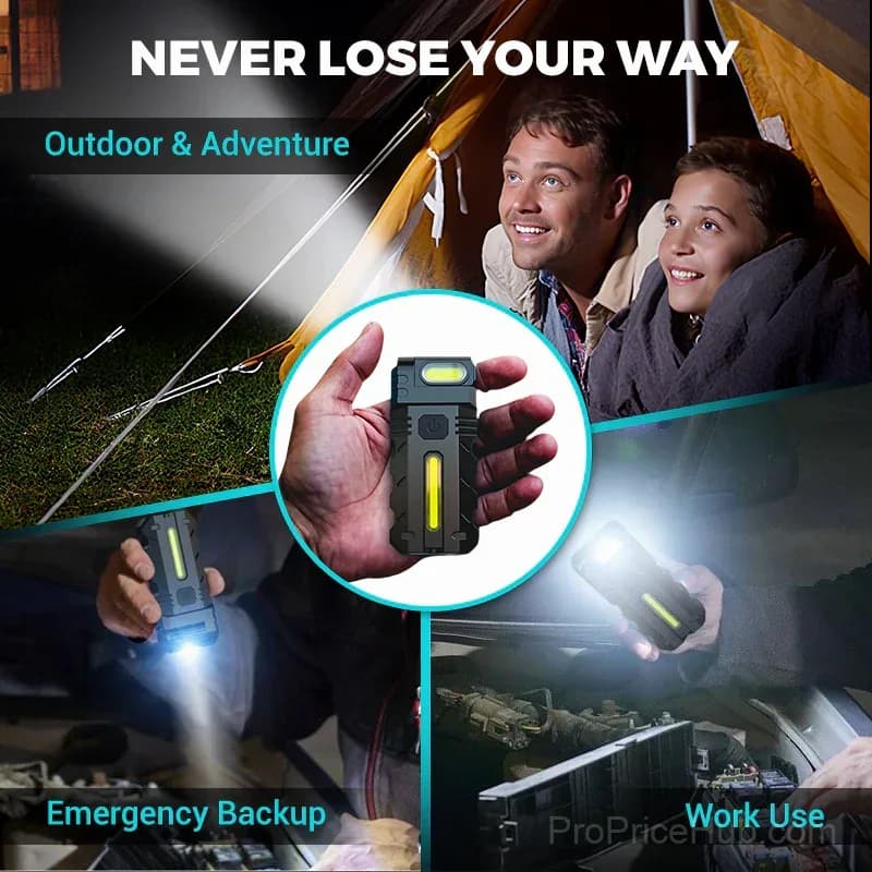 180° Rotating Head LED Work Light – Dual Beam, Magnetic Base, USB-C Rechargeable - View 7