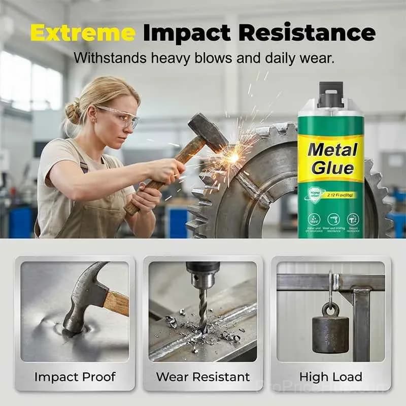 High-Strength Metal Repair Glue, Fast Curing Permanent Bond - Alt