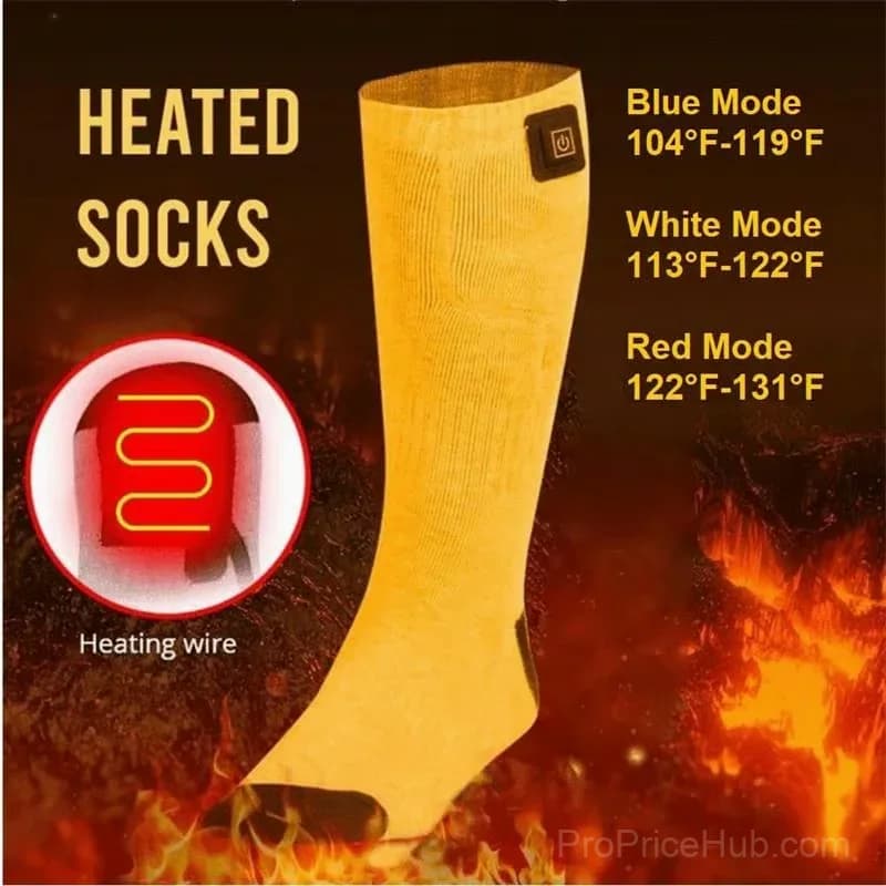 Adjustable Heated Socks, Black, Constant Temperature, 1 Pair - Alt