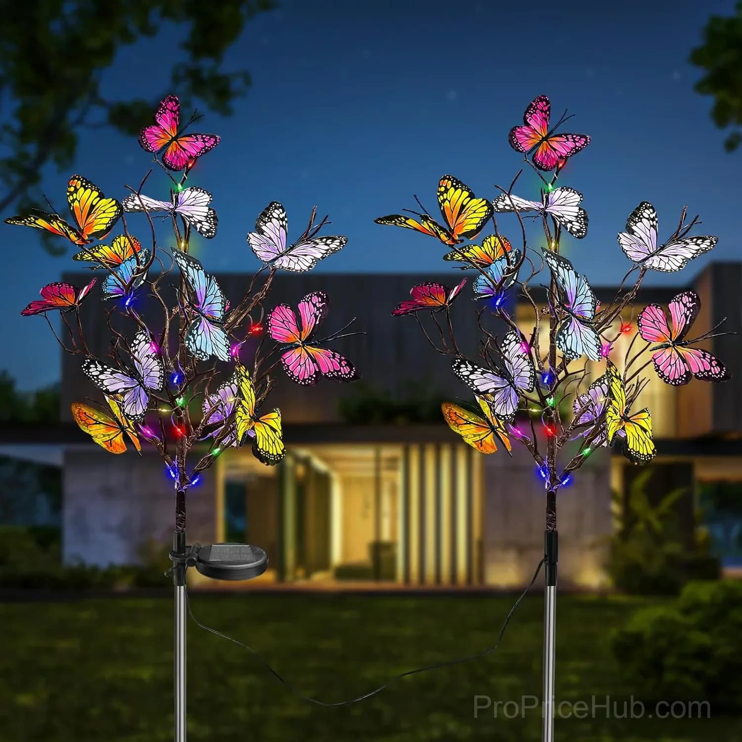 Solar-Powered Outdoor Butterfly Garden Light with Color Changing LEDs - Main