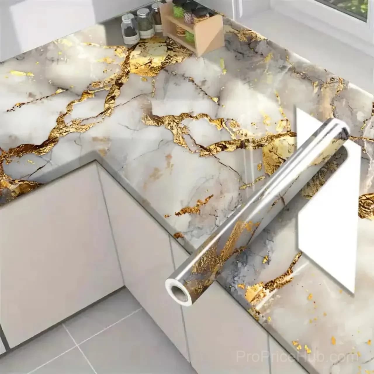 Gold Marble Self-Adhesive Wallpaper Roll - View 2