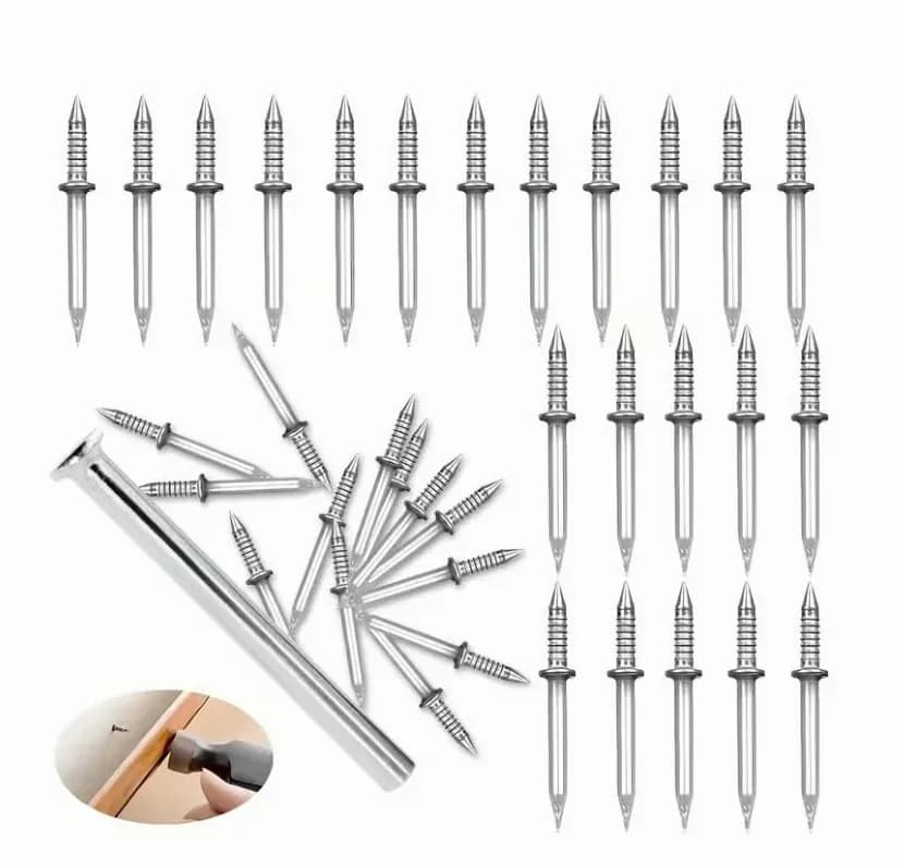 100-Piece Double-Head Skirting Line Invisible Nails with Sleeve Tool - View 2