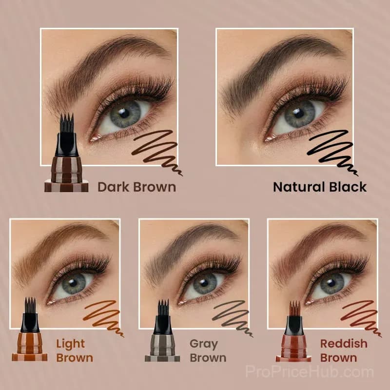 Waterproof 4-Tip Beard and Eyebrow Pen, Light Brown - View 10
