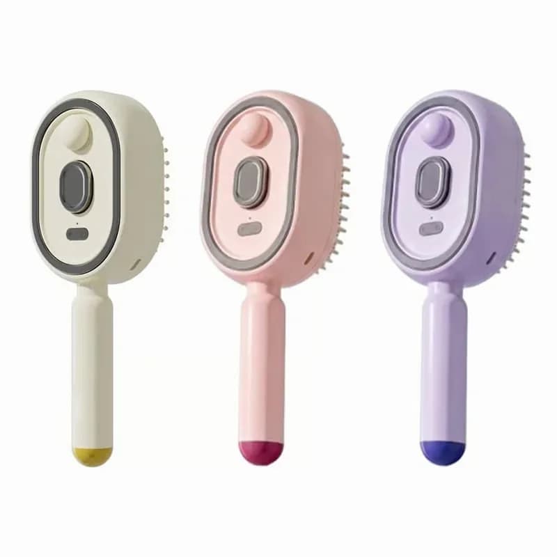 Nano-Mist Electric Scalp Massage Air Cushion Comb, White - Alt