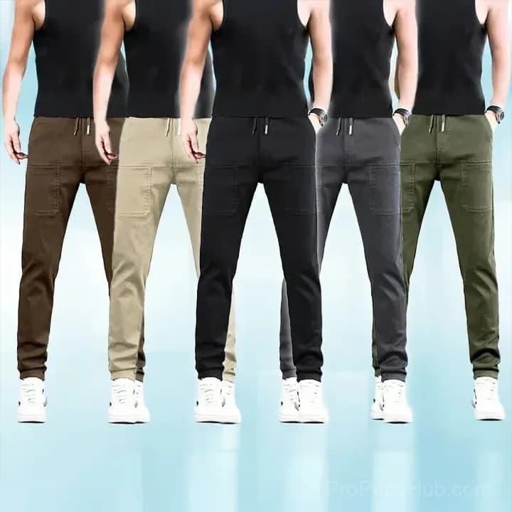 High-Stretch Multi-Pocket Cargo Pants, Black, Size S Short - View 13