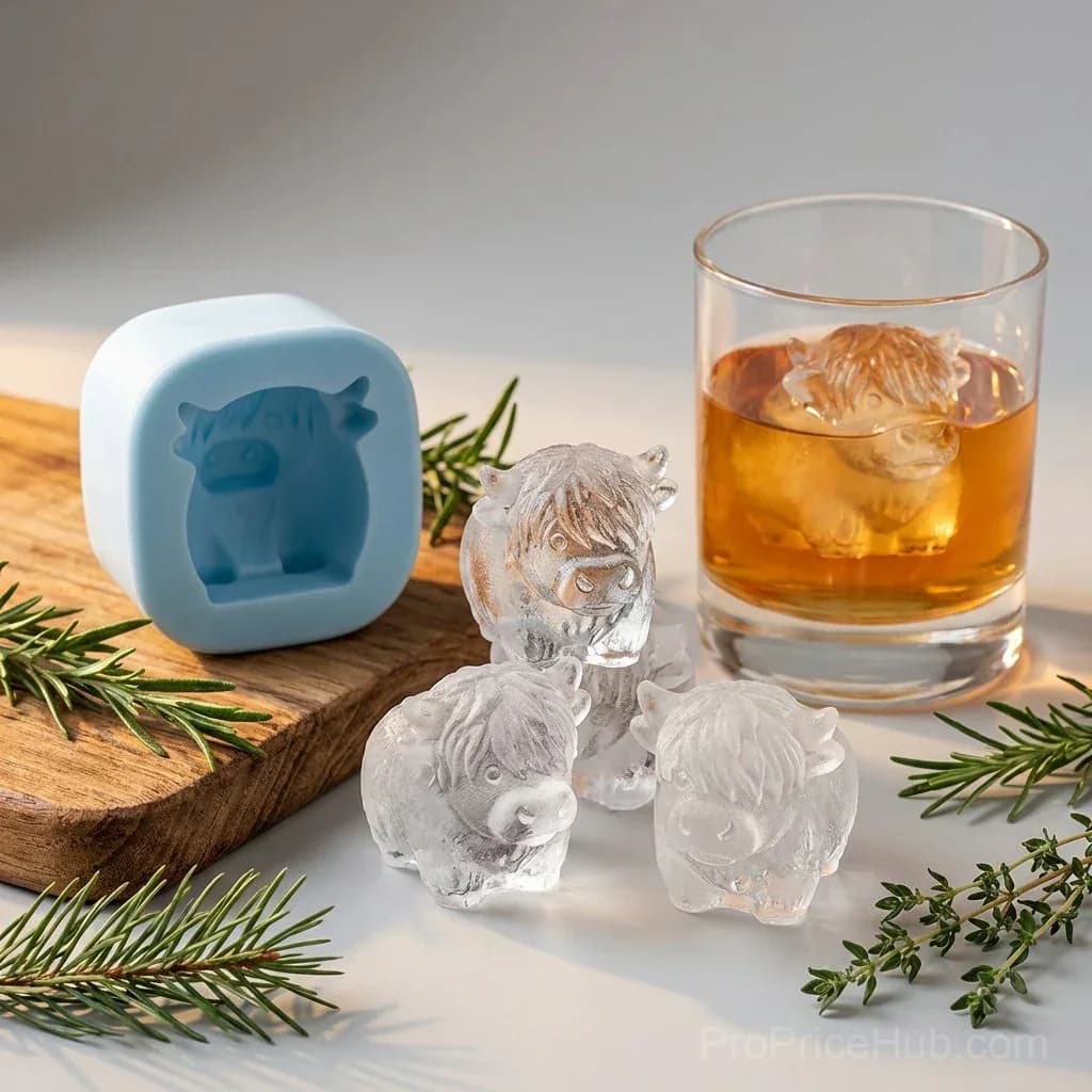 Mini Highland Cow 3D Ice Cube & Dessert Mold for Drinks & Parties - Main