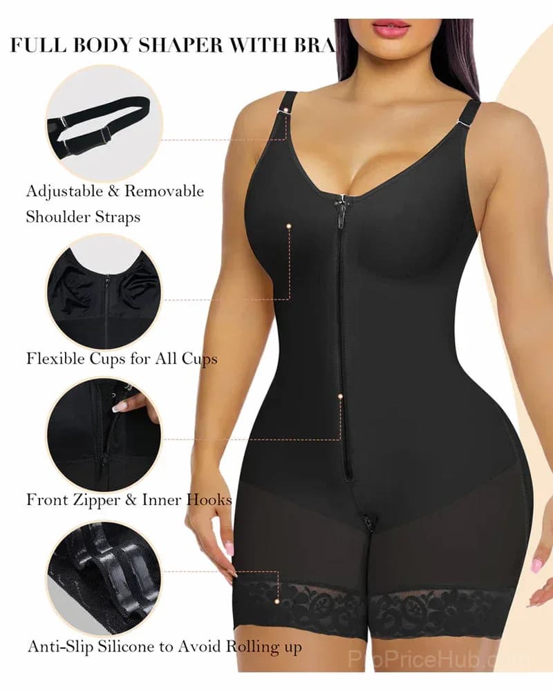Tummy Control Butt Lifter Shaper with Zipper Crotch - Fajas Colombianas - View 6