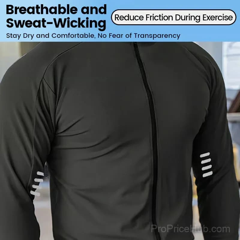 Quick-Drying Fitness Training Sports Suit, Black, Size M - View 8