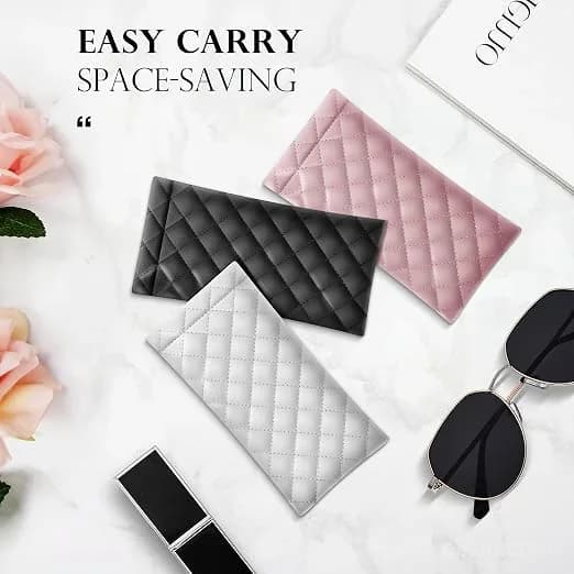 Soft PU Leather Portable Sunglasses Storage Bag - Main