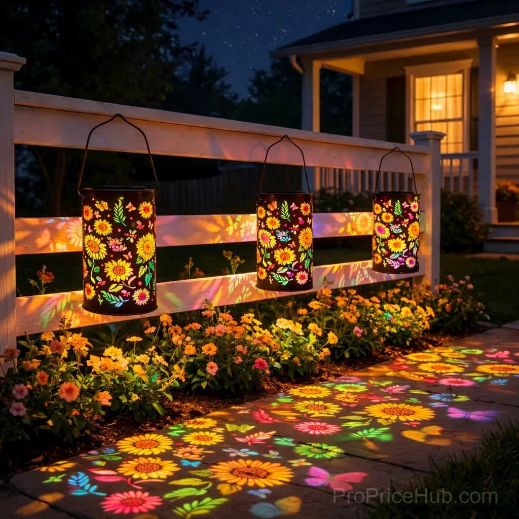 Colorful Sunflower Glow Solar Garden Lantern - Alt