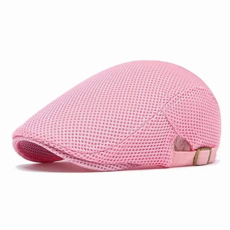 Men's Breathable Mesh Flat Cap – Adjustable Newsboy Ivy Beret Summer Hat - View 11