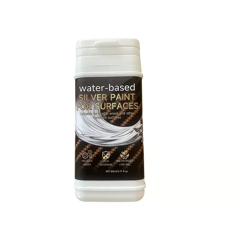 Water-Based Silver Paint for Metal and Wood, 80ml - Main