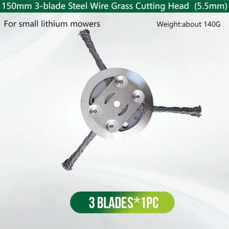 Steel Wire String Trimmer Replacement Cutting Head, 3-Blade - Main