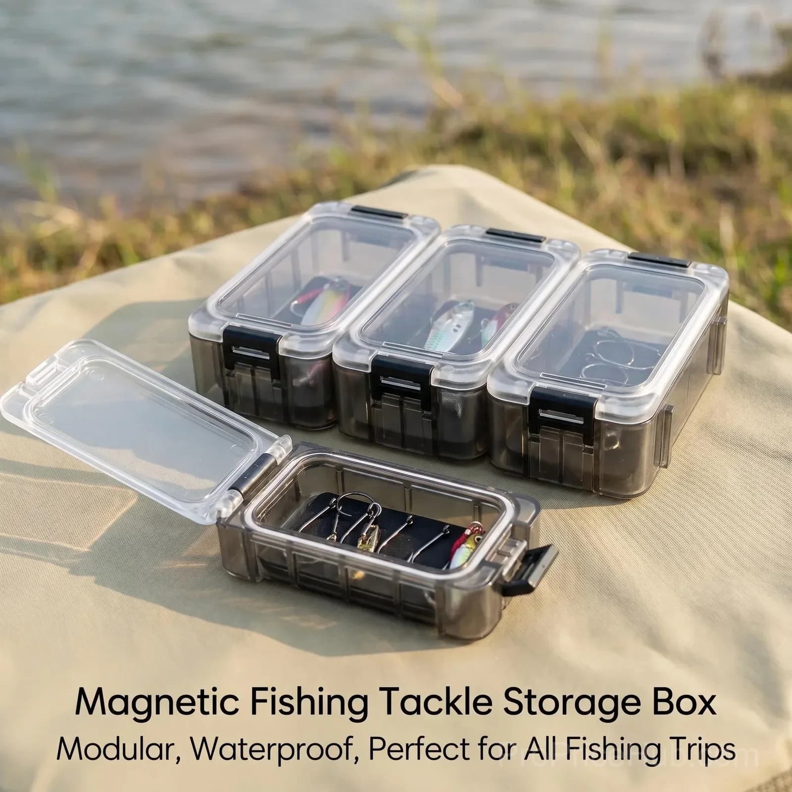 Magnetic Waterproof Fishing Tackle Storage Box - Main