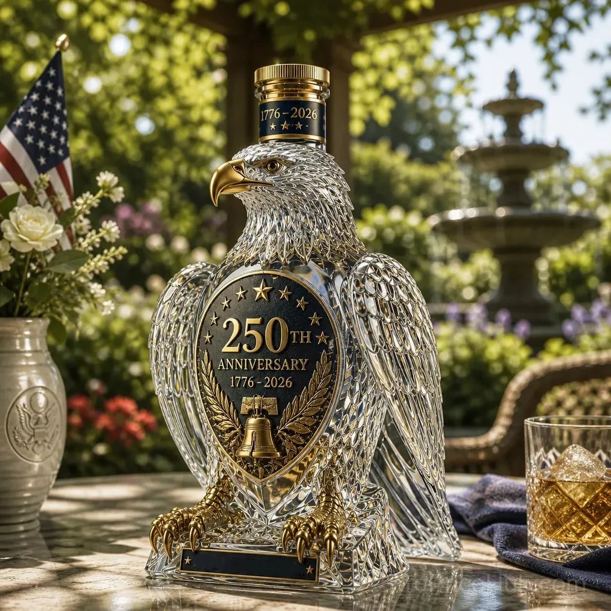 Hawk 250th Anniversary Commemorative Whiskey Bottle - Main