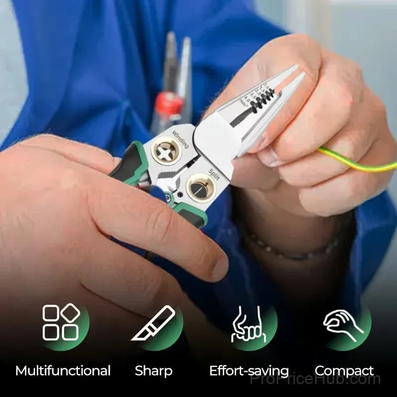 8-in-1 Multi-Function Wire Stripper Scissors with Electrical Tester - Alt