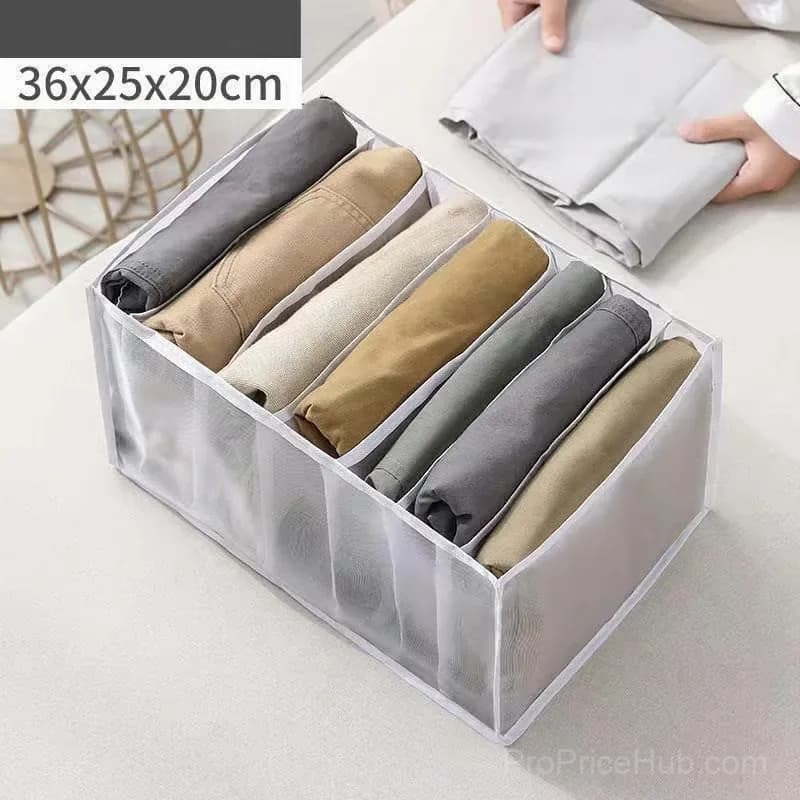 Large Grey Wardrobe Clothes Organizer for Skirts, Jeans & Coats - View 12