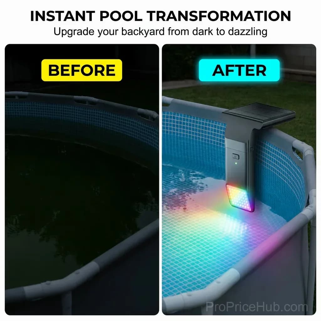 Multi-Color LED Pool Edge Light for Above-Ground Frame Pools - Alt