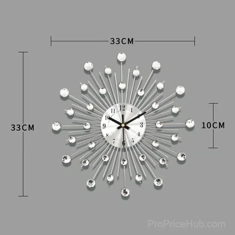 Creative Silver Wall Clock for Living Room Decor - View 9