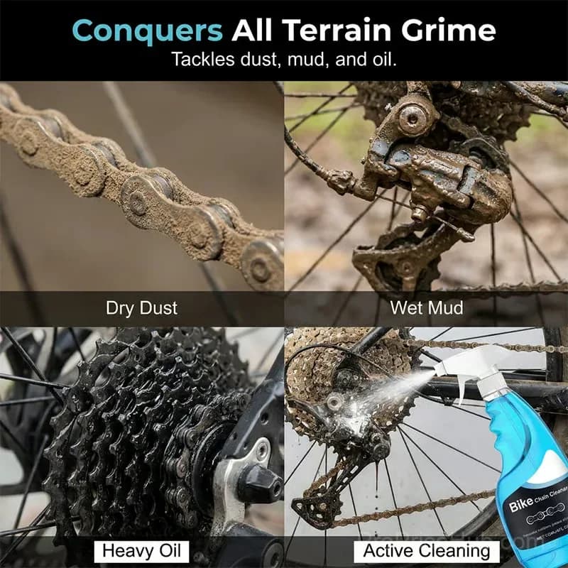 Portable Anti-Rust Bicycle Chain Cleaning Spray, 120ml 1-Pack - View 7