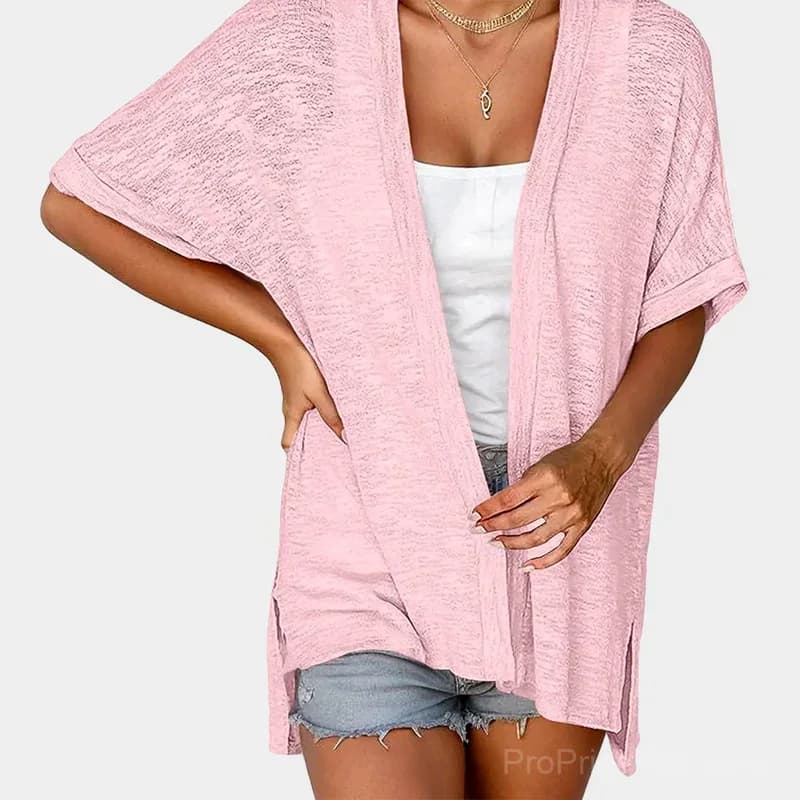 Solid Color Short-Sleeve Casual Jacket - View 13