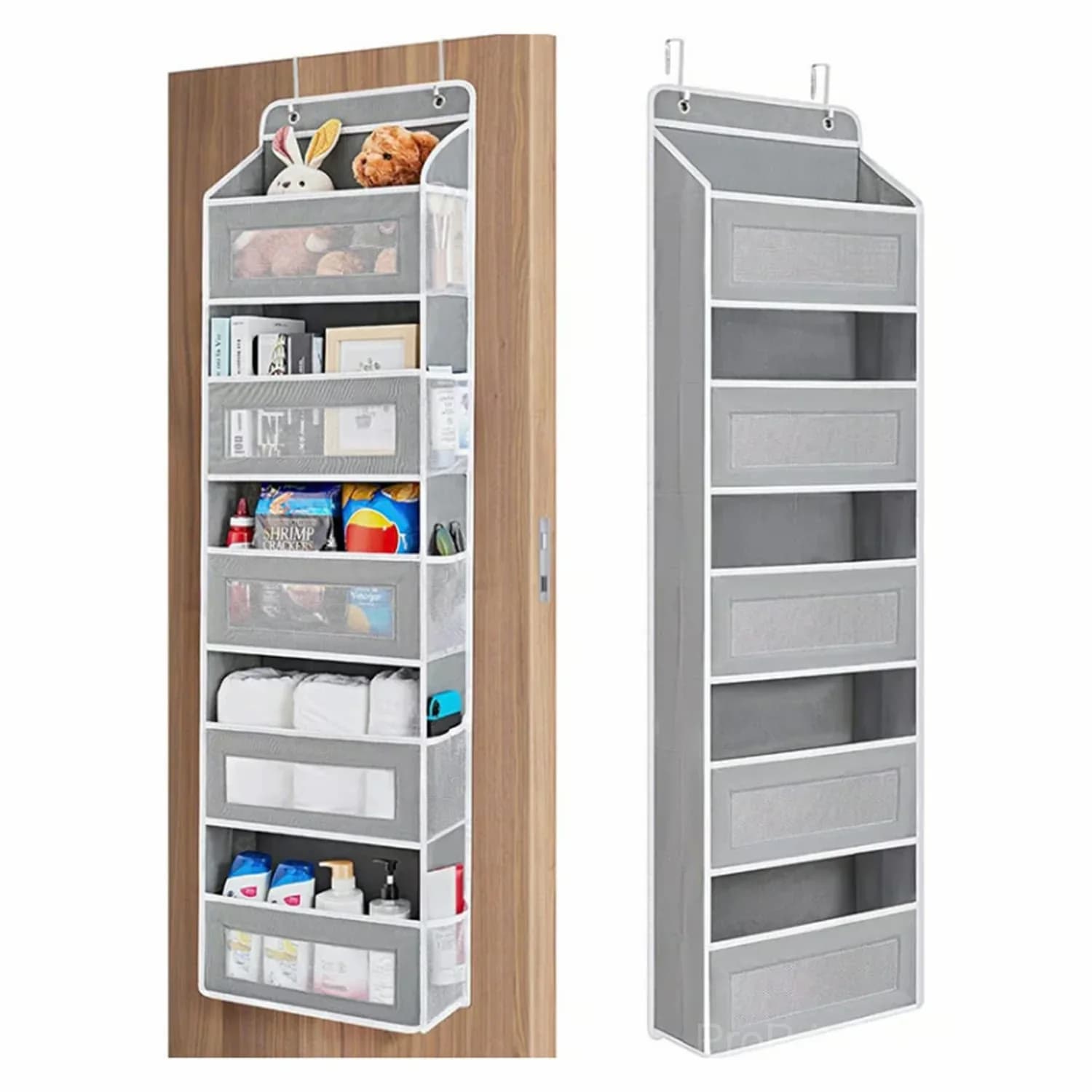 5-Tier Over-the-Door Organizer, Black - Alt