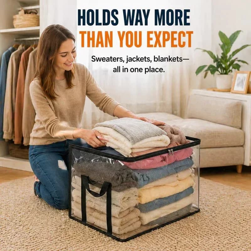 Large Clear Storage Box for Home Organization - Main
