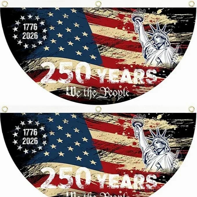250th Anniversary USA Patriotic Fan Flag Banner - View 15