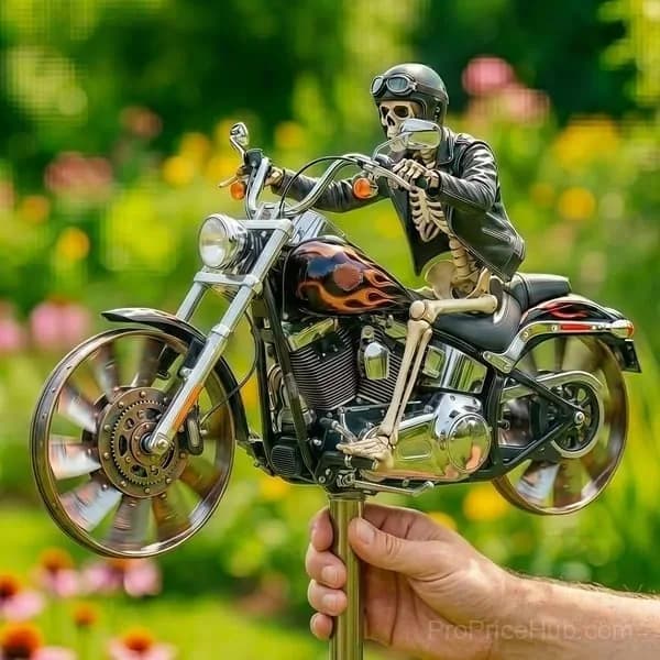 Skull Motorcycle Windmill - Alt