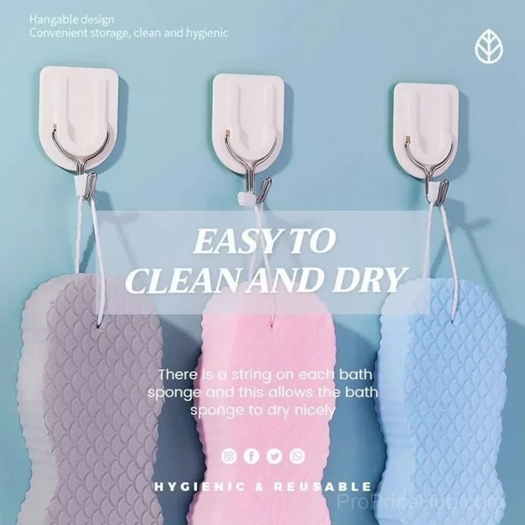 3D Super Soft Exfoliating Bath Sponge - Reusable Body Scrubber - View 3