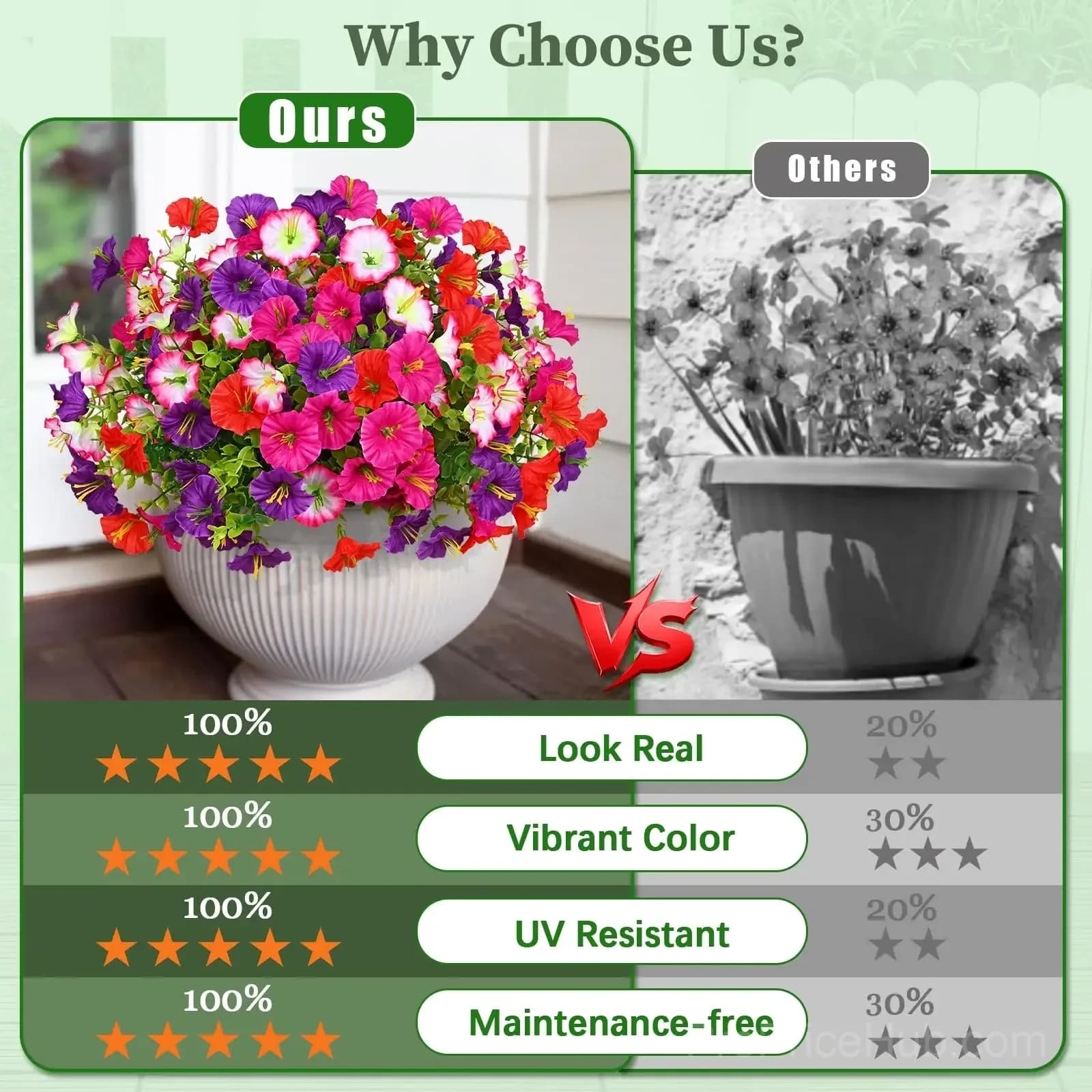 UV Resistant Artificial Petunias Flowers - View 17