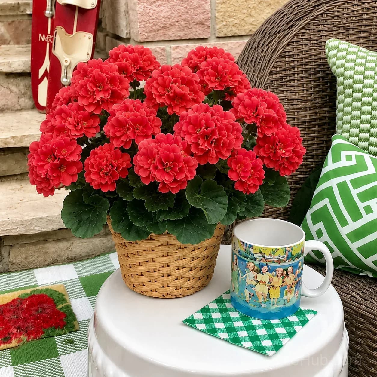 Artificial Geranium Flowers for Outdoors - View 17