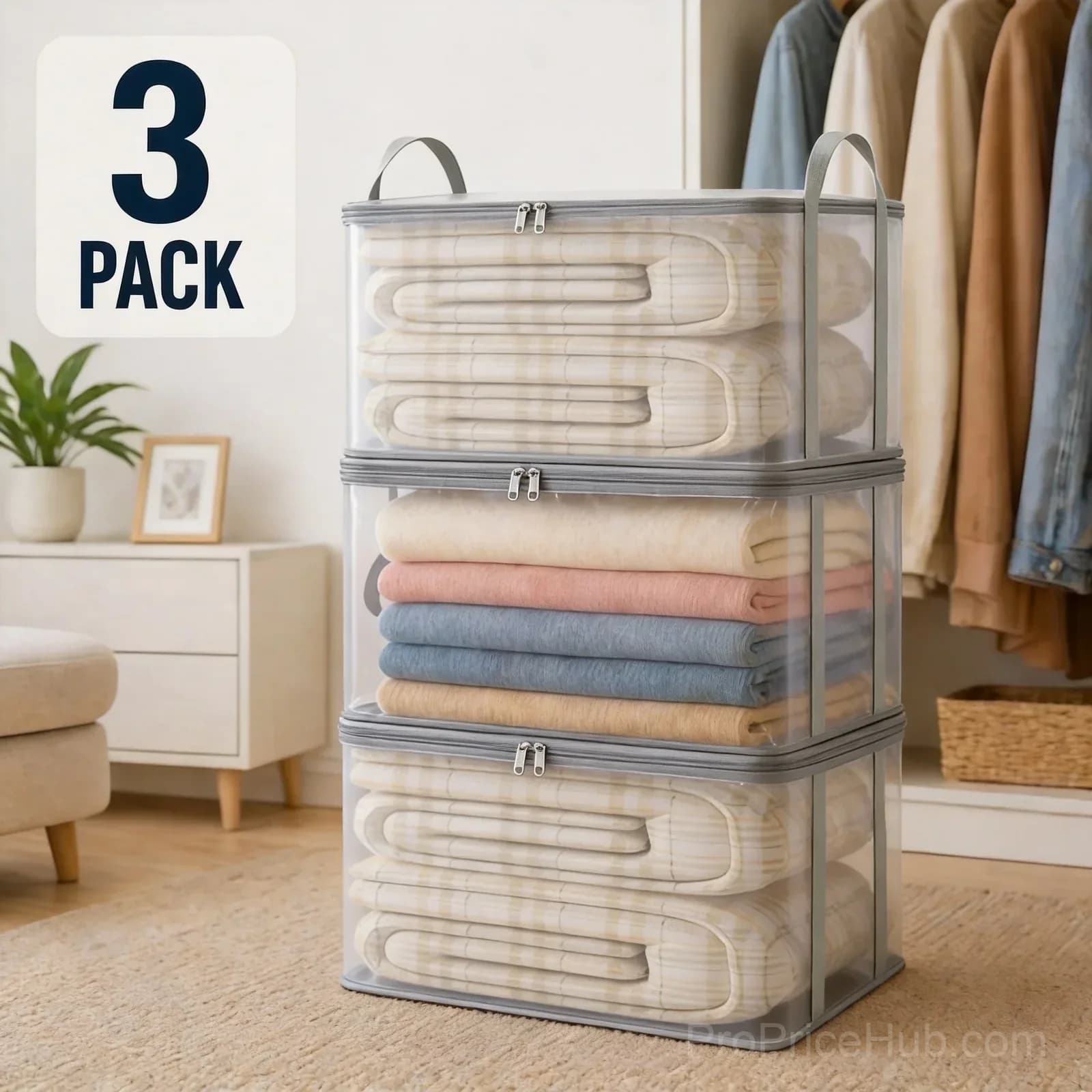 Large Extra-Strong Clear Plastic Storage Bag, Horizontal, 1 Pack - View 8