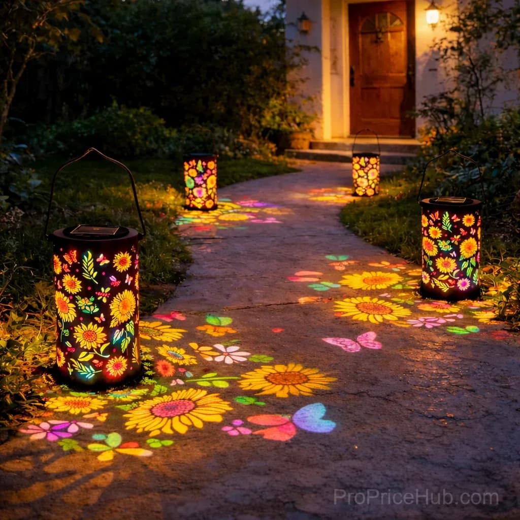 Colorful Sunflower Glow Solar Garden Lantern - View 11
