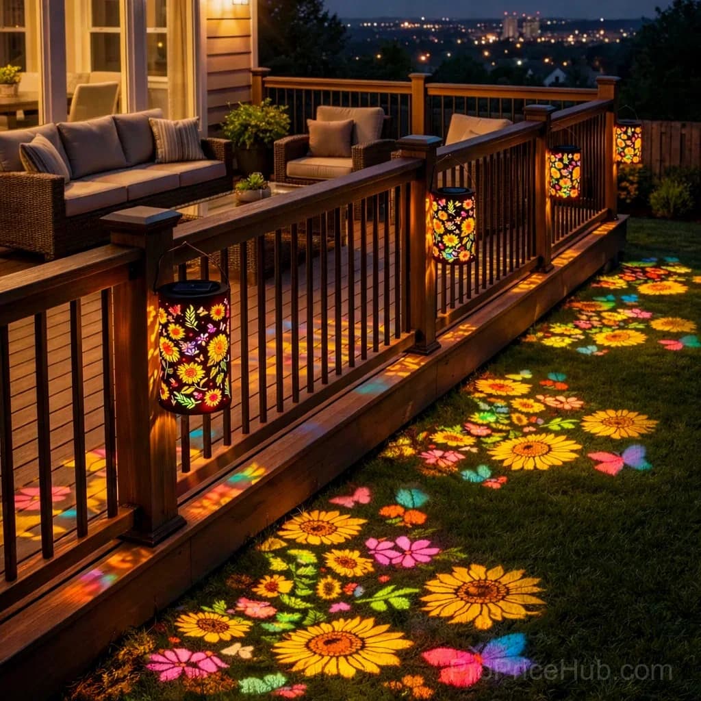 Colorful Sunflower Glow Solar Garden Lantern - View 10
