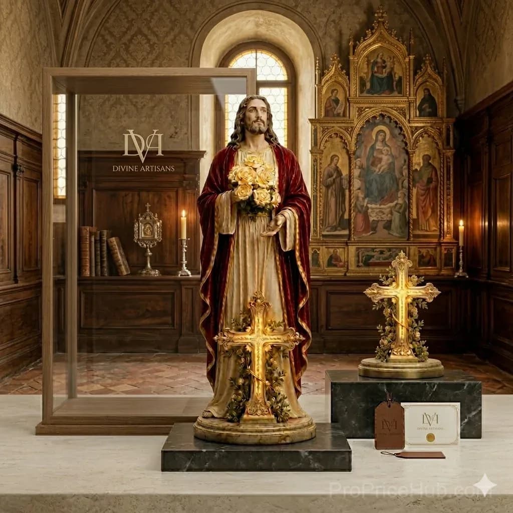 Blessed Light of Jesus Solar LED Glowing Rose Garden Statue - View 5
